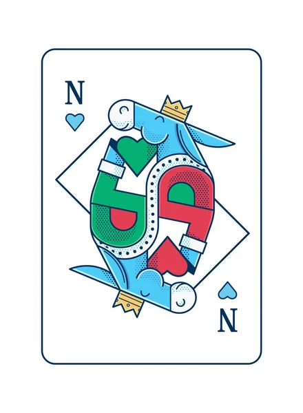 Poker Kaart Met Ezel Italië Napels — Stockvector