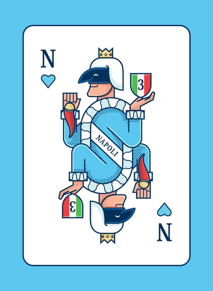Naples Carte Joker Avec Drapeau Italie — Image vectorielle
