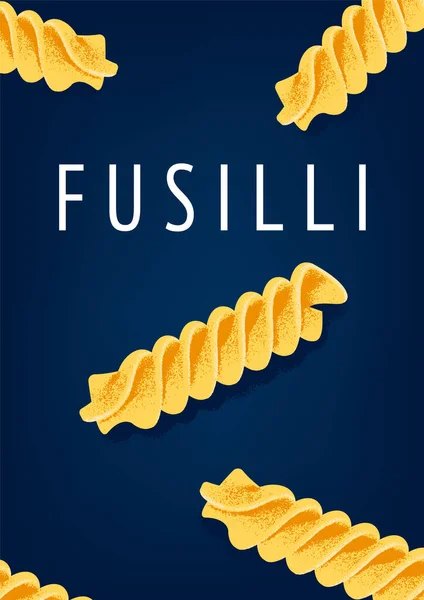 Banner Vintage Pasta Fusilli Italiana — Vector de stock
