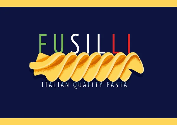 Pasta Italiana Fusilli Banner Vintage — Vettoriale Stock