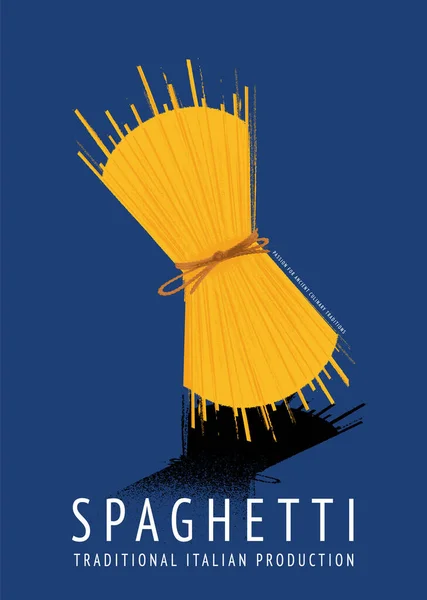 Espaguetis Pasta Vector Ilustración Fondo — Vector de stock