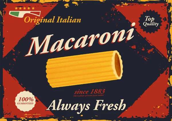 Włoski Makaron Plakat Logo — Wektor stockowy