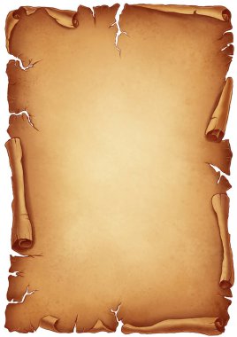 Antik parşömen belgesi için eski dikey kağıt