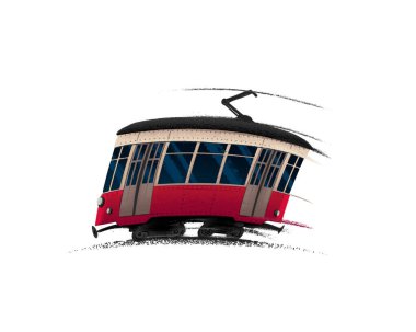 çocuklar için kırmızı tramvay çizimi