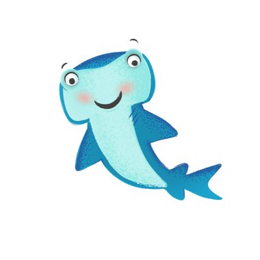 Resim kitabı için çekiç başlı köpekbalığı çizgi film karakteri
