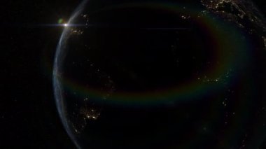 Dünya gezegeninin dönüşümlü gündoğumu uzaydan