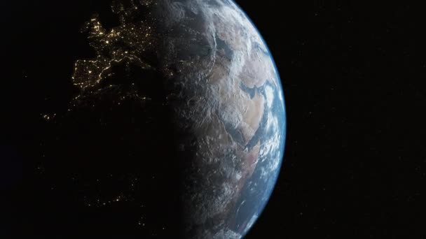 우주를 배경으로 배경에 행성인 — 비디오