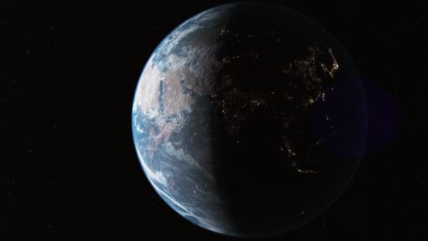 Obrotowa Planeta Ziemia Kosmosu — Wideo stockowe