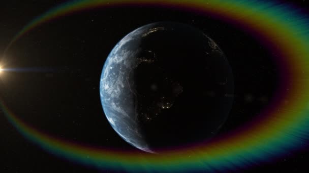 Rotatiing Planet Earth Space — Vídeos de Stock