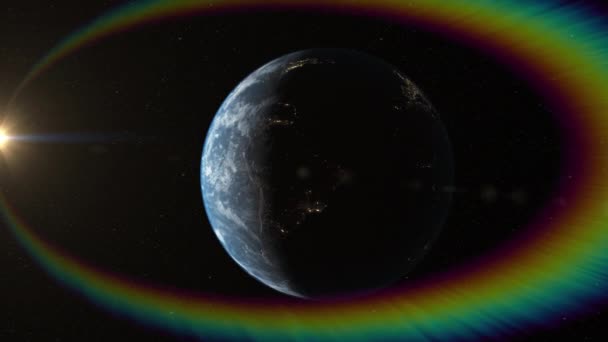 Rotatiing Planet Earth Space — Video