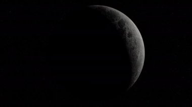 Uzayda dönen aya yakınlaş.