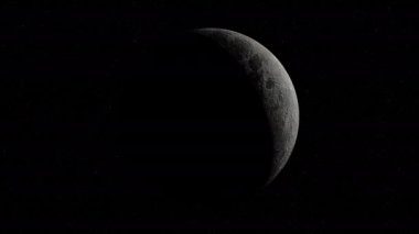 Uzayda dönen aya yakınlaş.
