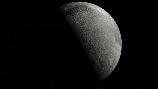 Zblízka Přiblížit Měsíc Rotující Prostoru — Stock video