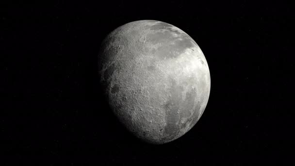 Close Zoom Moon Rotating Space — Vídeo de Stock