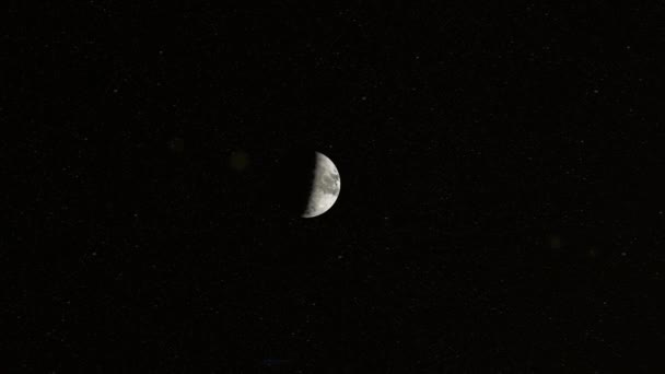 Rotating Shot Moon Moon Close Space Earth Sunflare — Αρχείο Βίντεο