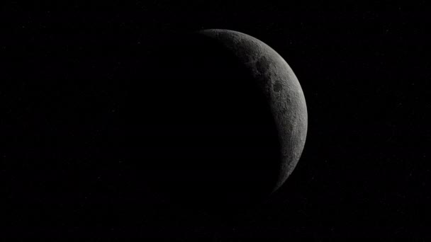 Close Zoom Moon Rotating Space — Vídeos de Stock