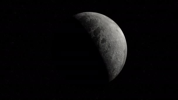 Close Zoom Moon Rotating Space — Vídeos de Stock