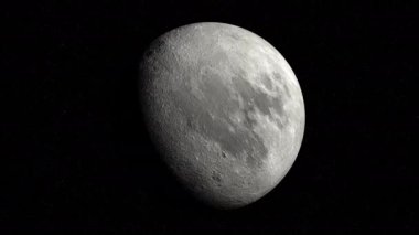 Uzayda dönen aya yakınlaş.