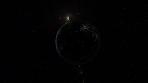 宇宙日食地球 フレア 太陽フレア — ストック動画