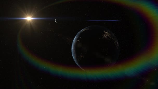 Toprak Güneş Uzay Hareketlerinde Parlıyor — Stok video