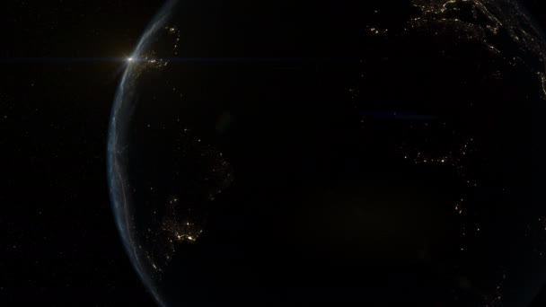 Sunrise Space Flare Earth Orbit — Vídeo de Stock