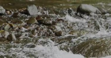 Büyüleyici Yakın Çekim: Nehrin Yavaş Akıntısı Güzel ve Çarpıcı Kayalar Arasında