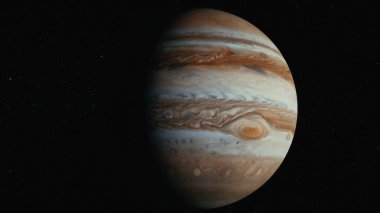 Jüpiter uzay yörüngesinde sinematik görünüm 4k uydularla