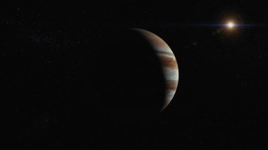 Jüpiter uzay yörüngesinde sinematik görünüm 4k uydularla