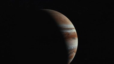 Jüpiter uzay yörüngesinde sinematik görünüm 4k uydularla