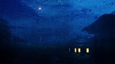 Arkaplan Yağmurlu Cam Şehir Gecesi