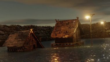 Background Rain House, Use rain background overlay for ready-made cottage videos with rainwater flowing