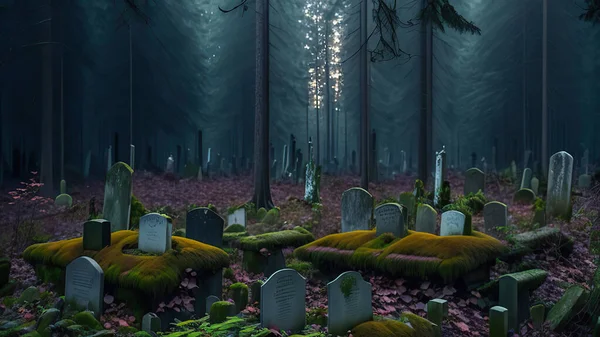 cars are covered with moss and abandoned in the forest.