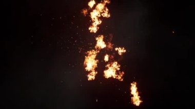 Yangın Duman Arkaplanı Binaları ve Ağaçları Yakmak İçin Kullanıldı