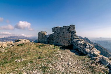 Serrella Castle or Qashtal Castle, stands at a height of 1,051 meters above the Castellet rock. It has Muslim origin, (11th century).Located in Castell de Castells, province of Alicante, Spain