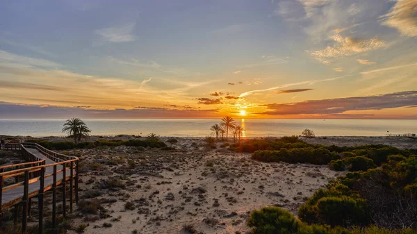 Playa Arenales Del Sol Con Zona Dunas Entorno Natural Costa — Foto de Stock