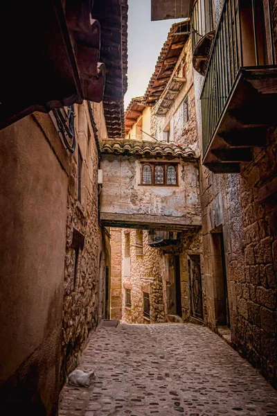 Valderrobres Pueblo Medieval Calle Casco Antiguo Matarrana Provincia Teruel Aragón — Foto de Stock