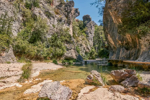 Úžina Parrizal Beceite Kterou Protékají Vody Řeky Matarry Provincii Teruel — Stock fotografie