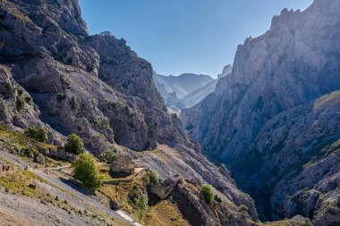 Picos de Europa Milli Parkı 'ndaki Len ve Asturias eyaletleri arasında bulunan bakım rotası. Asturias, İspanya