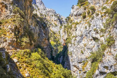 Picos de Europa ulusal parkında, Len ve Asturias eyaletleri arasında bulunan Cares yolu. Asturias, İspanya