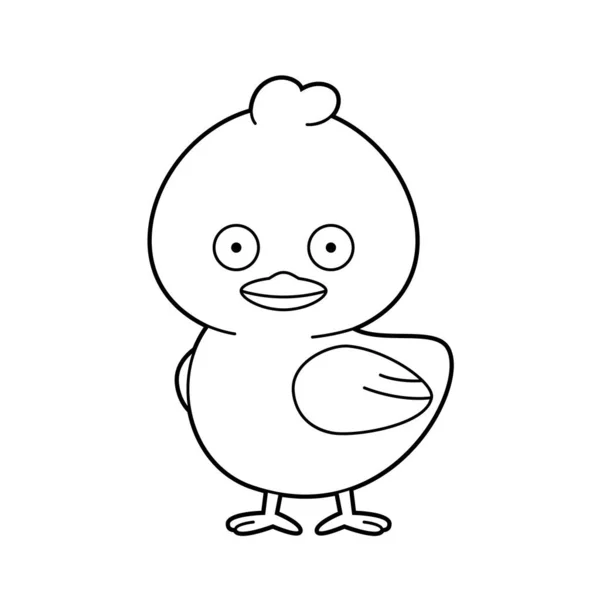 Легкая Раскраска Векторной Иллюстрации Цыпленка — стоковый вектор