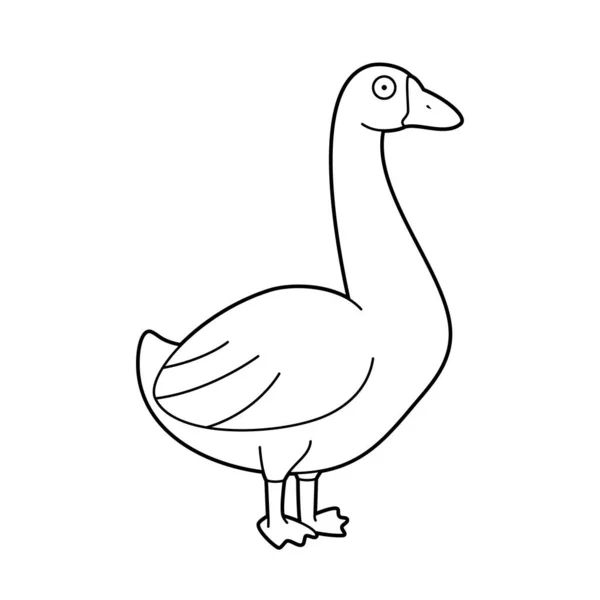 鳥獣の簡単な着色漫画のベクトルイラスト — ストックベクタ