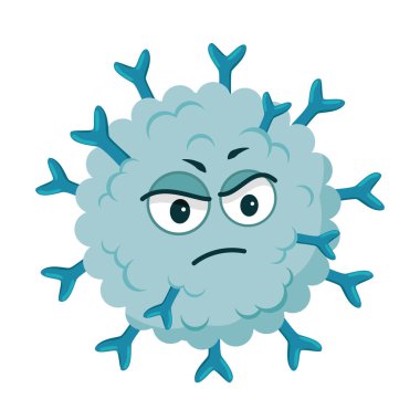 Vector illustration of a Measles Virus in cartoon style isolated on white background