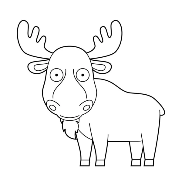 Easy Coloring Cartoon Vector Illustration Moose — Stock Vector