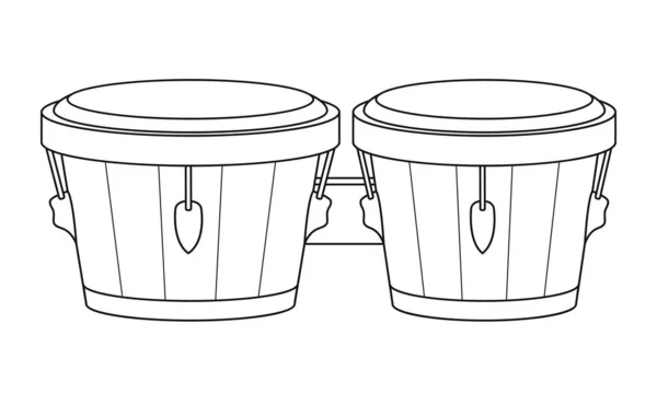 Desenho Animado Fácil Coloração Ilustração Vetorial Bongo Isolado Fundo Branco — Vetor de Stock