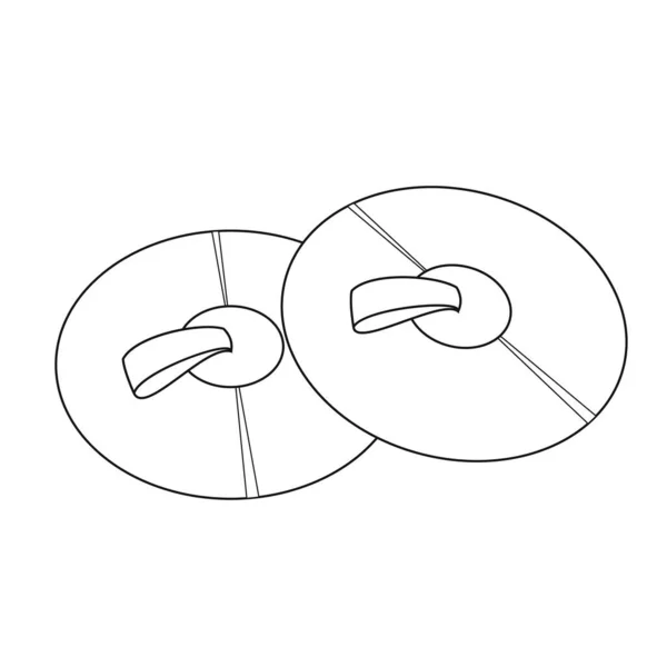 Lätt Färg Tecknad Vektor Illustration Cymbaler Isolerad Vit Bakgrund — Stock vektor