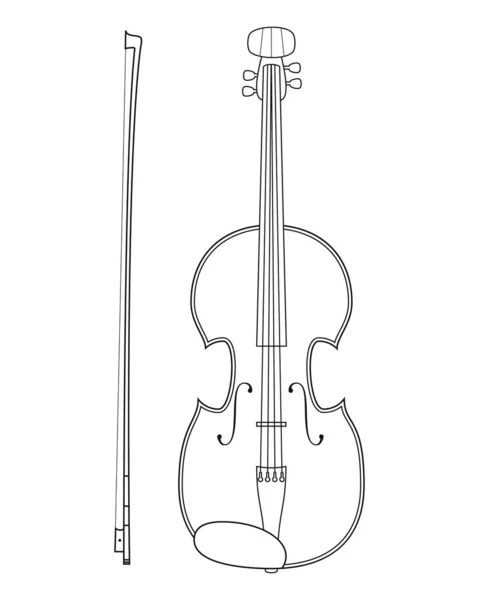 白色背景上孤立的中提琴的简单着色动画矢量插图 — 图库矢量图片