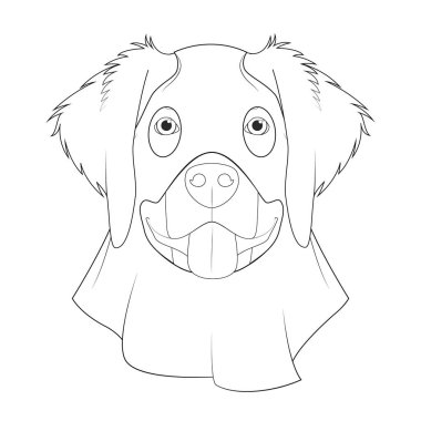 Boyama için Cadılar Bayramı tebrik kartı. Bernese Dağ Köpeği hayalet gibi giyinmiş.