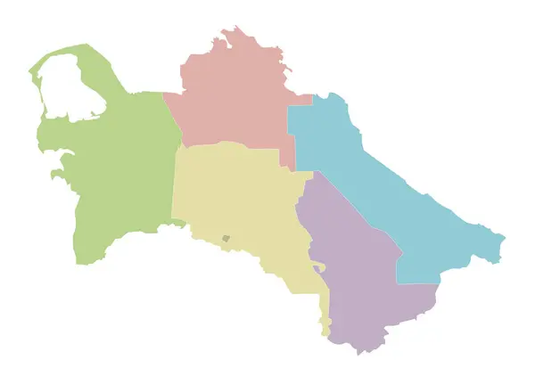 stock vector Vector regional blank map of Turkmenistan with provinces, capital city district and administrative divisions. Editable and clearly labeled layers.