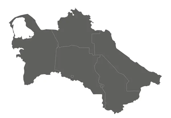 stock vector Vector regional blank map of Turkmenistan with provinces, capital city district and administrative divisions. Editable and clearly labeled layers.