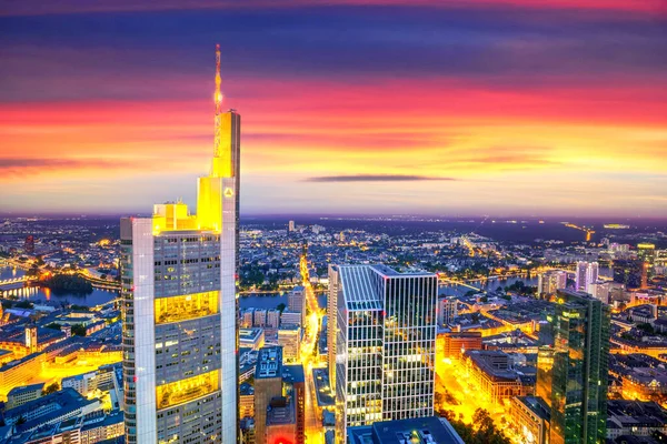 Skyline Frankfurt Nad Mohanem Hesensko Německo — Stock fotografie